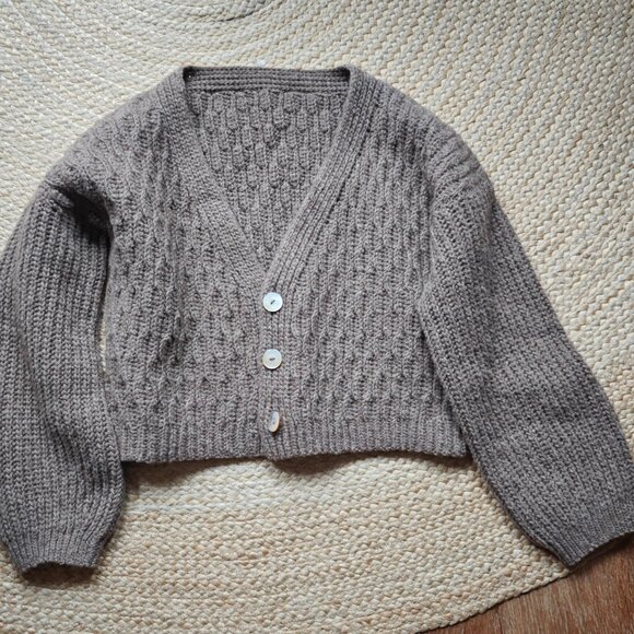 Handmade One of a Kind Crochet Rockmore Cardigan Size Small - Picture 2 of 8